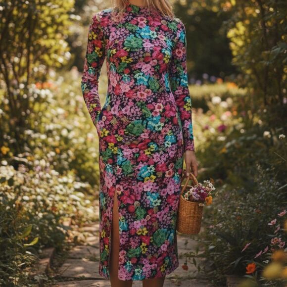 Future Collective Dresses & Skirts - Future Collective Fairy Maximalist Baddie Floral Midi Dress